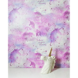 Arthouse Galaxy Unicorn Vinyl Wallpaper with Soft Glitter – Paste the Paper Kids Room Covering, Blush Multi