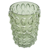 30cm Green Retro Bubble Glass Vase – Decorative Home Accent, Green