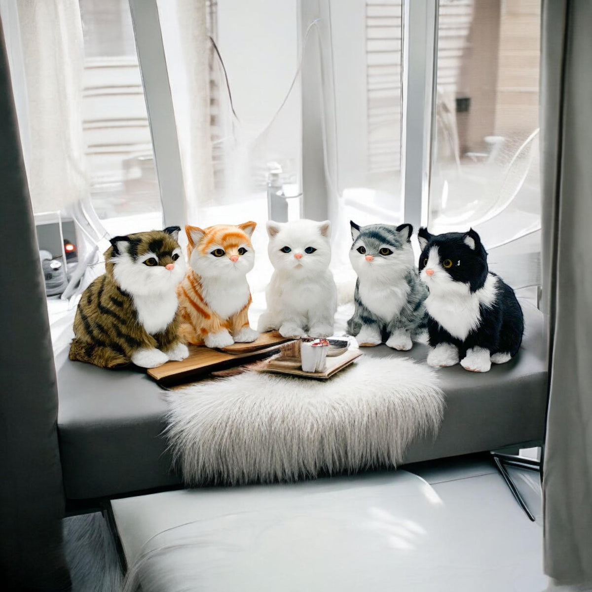 Standing Cat Ornament, 14cm Assorted Colours – Decorative Home Accessory for Cat Lovers
