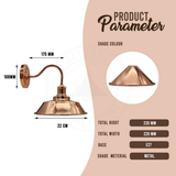 Rose Gold Retro Metal Wall Light