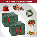 Vinsani Christmas Baubles and Tinsel Storage Bag – Holiday Decoration Organiser for Ornaments and Gift Wrap