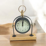 Silent Sweep Black Mantel Clock with Easy-to-Read Face – Quiet Tabletop Timepiece for Bedroom & Office