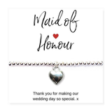 Aye Do Gifts Maid of Honour Silver Plated Puff Heart Bracelet & Thank You Card