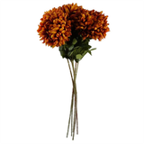 Pack of 6 Extra Large Artificial Reflex Chrysanthemums, 75cm with Silk Petals – Orange Floral Decor