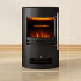 HOMCOM Electric Fireplace Heater with LED Flame Effect, 900W/1800W – Adjustable Thermostat, Black