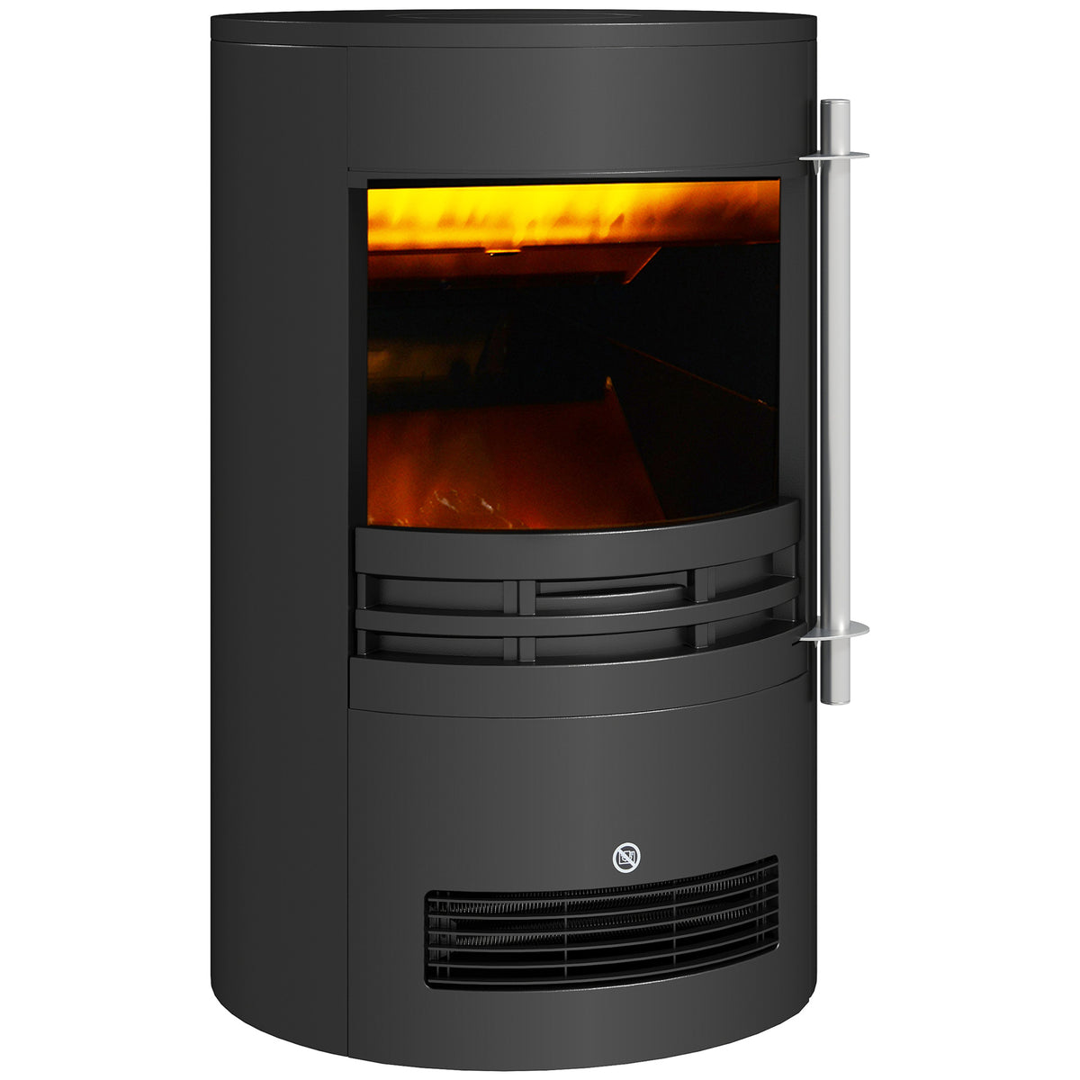 HOMCOM Electric Fireplace Heater with LED Flame Effect, 900W/1800W – Adjustable Thermostat, Black