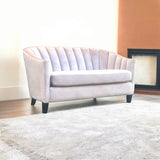 AcaciaHome 2-Seater Velvet Tub Sofa with Drop Arms and Medium-Firm Foam – Living Room Seating, Pink Velvet