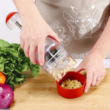 VINSANI Press Onion & Food Chopper – Quick Chopping for Onions, Garlic, Nuts & Herbs, Red/White