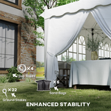 Outsunny 3 x 6m Pop-Up Gazebo with Sides, UPF50+ Oxford Canopy, Windows & Doors – Garden Party Marquee, White