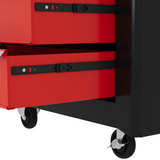 HOMCOM 5-Drawer Lockable Steel Tool Chest on Wheels – Garage & Workshop Tool Storage, Red