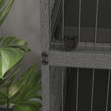 PawHut Multi-Level Small Animal Cage on Wheels with Hammock & Tray – Chinchilla, Ferret & Kitten Habitat, Grey