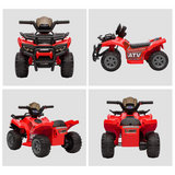 HOMCOM 6V Kids Electric Ride-On Quad Bike with Music – Toddler ATV for 18-36 Months, Red