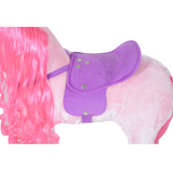 HOMCOM Mechanical Walking Horse Ride-On Toy with Plush Body & Horse Sounds – Kids Pony for Ages 3+