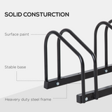 HOMCOM 6 Bike Parking Rack, Galvanised Steel Floor or Wall Mount Stand – Detachable Bicycle Storage, Black