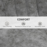 Set of 2 Bar Stools with High Back Tub Seats, Footrest & Round Base – Microfibre Kitchen Stools, Grey