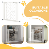 PawHut Pressure Fit Safety Gate with Auto Closing Door & Double Lock – Dog Gate for 74-80cm Openings, White