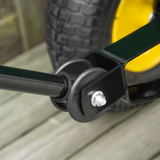 Outsunny 125L Heavy Duty 4-Wheel Garden Cart with Tipping Mechanism – Steel Trolley Wheelbarrow, Green