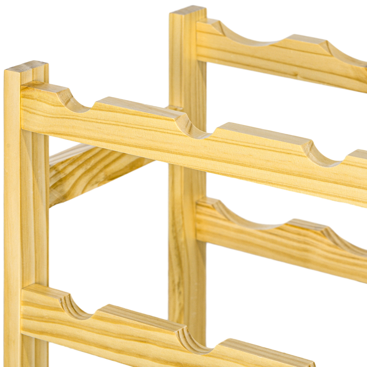HOMCOM Freestanding Wooden Wine Rack for 42 Bottles – Pine Kitchen & Dining Storage, Natural