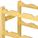 HOMCOM Freestanding Wooden Wine Rack for 42 Bottles – Pine Kitchen & Dining Storage, Natural