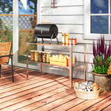 Outsunny 2-Tier Galvanised Steel Potting Bench Table – Garden Work Bench with Storage Shelf, Silver Tone