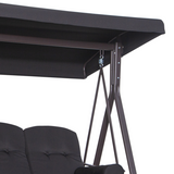 Outsunny 3-Seater Patio Swing Chair with Adjustable Canopy & Side Cup Trays – Garden Swing Bench, 360kg, Black