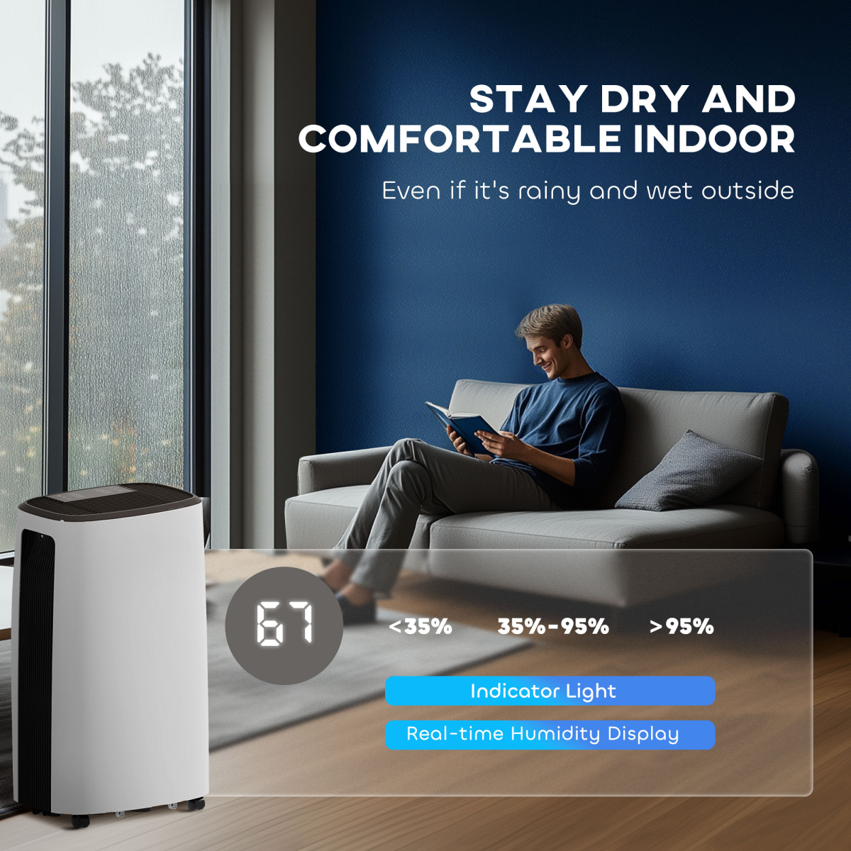 HOMCOM 16L/Day Dehumidifier with 24H Timer & Air Filter – Damp, Mould & Laundry Drying, White