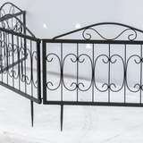 Outsunny 4-Piece Decorative Garden Fence Panels – Interlocking Metal Border Edging with Powder-Coated Finish