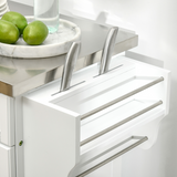 Kitchen Storage Cabinet with Stainless Steel Worktop, Cupboard & Drawer – Pine and Engineered Wood