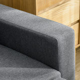 HOMCOM corner sofa bed eucalyptus wood frame detail