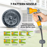 Outsunny 30m Retractable Garden Hose Reel with Lock, Wall Mounted – 7 Watering Patterns, Orange