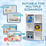 ZONEKIZ Toy Organiser with 6 Storage Cubes & 3 Non-Woven Fabric Drawers – Kids Bedroom Storage Unit, White