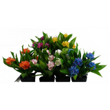 3x 18cm Artificial Freesia Plants Pink, White, Blue Flowering