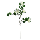 Leaf Artificial Flower Foliage Spray with Silk Flowers and Wired Stems – 60cm Home Decor, White