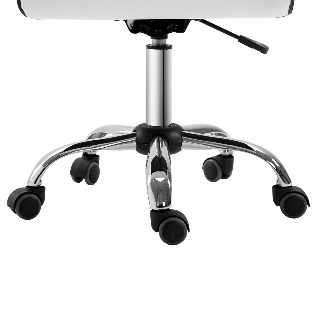 HOMCOM Armless Mid-Back Ergonomic Office Chair with 360 Swivel and Adjustable Height – PU Leather, White