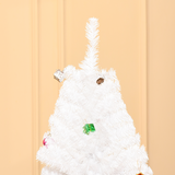 HOMCOM 6ft Artificial Snow Christmas Tree with Metal Stand and Decorations – Elegant Faux White Tree