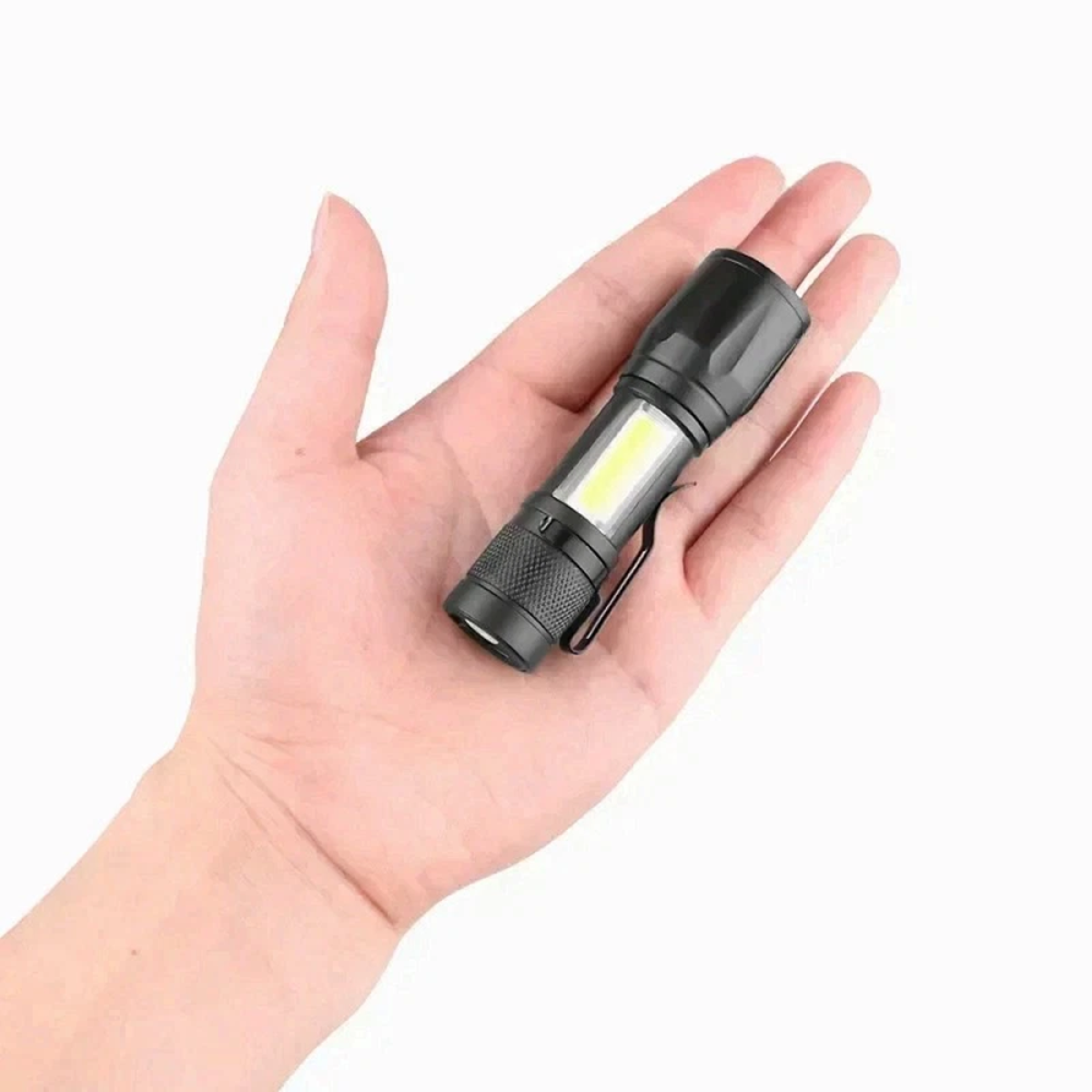2 Pack USB Rechargeable LED Flashlights with Zoom & 3 Modes – Pocket Torch for Camping & Car Repair