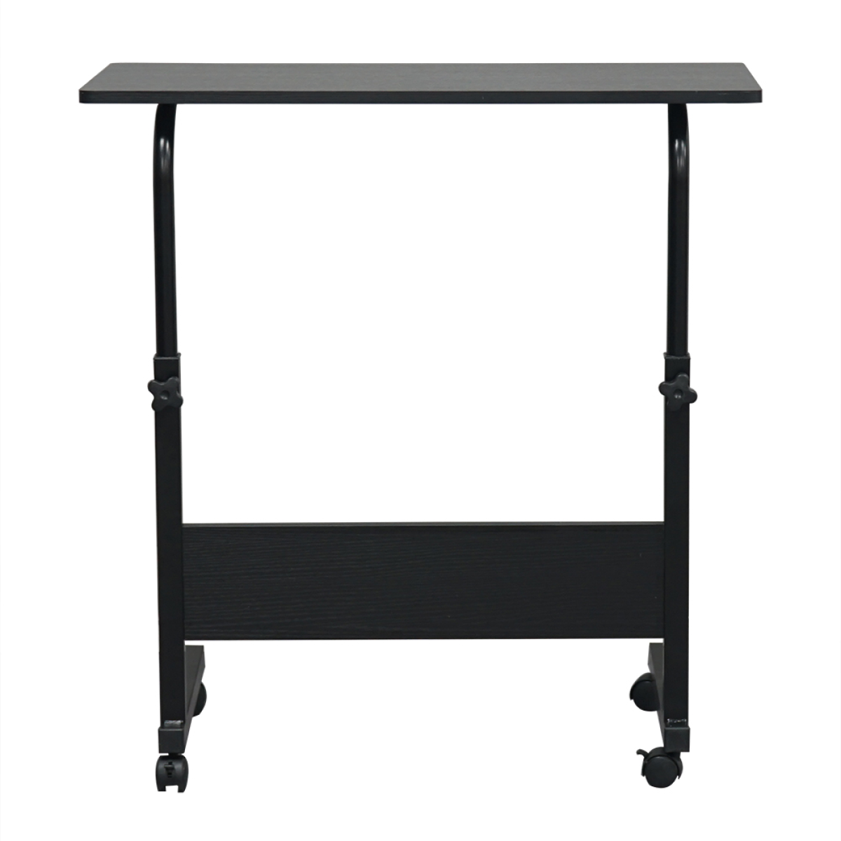Removable P2 Chipboard & Steel Side Table with Adjustable Height – Home & Office, Black, 80 x 40 cm