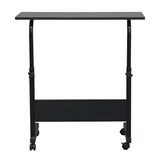 Removable P2 Chipboard & Steel Side Table with Adjustable Height – Home & Office, Black, 80 x 40 cm