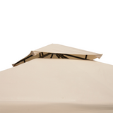 Outsunny 3x3m Outdoor Gazebo Tent with Net Curtains, Two-Tier Roof & Powder-Coated Steel Frame – Garden Shade