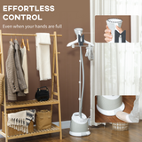 HOMCOM 1800W Clothes Steamer with 1.8L Water Tank & Adjustable Pole – Garment Wrinkle Remover, Light Grey