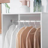 Open Wardrobe Clothes Rail with Hanging Rod, Shelves and 4 Lockable Wheels – Bedroom Storage, White
