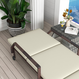 Outsunny Rattan Wicker Chaise Sun Lounger with Wheels & 5-Level Backrest – Longline Cushion, Cream White