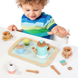 SOKA My Tea Set, 16-Piece Pretend Play Tea Party Set – Colourful Toy Teapot, Cups & Saucers for Kids