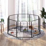 Pawhut 8-Panel Metal Pet Playpen for Dogs and Puppies – Folding Indoor and Outdoor Run Fence with Lockable Door