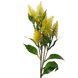 Artificial Yellow Callistemon Bottle Brush Stems, Pack of 6 – 55cm Wired Faux Flowers