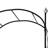 Outsunny Metal Garden Arch Gate with Double Doors & Side Trellis – Decorative Arbor for Climbing Plants, Black