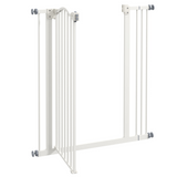 PawHut 74–87cm Adjustable Metal Pet Gate with Auto-Close Door – Safety Barrier for Doors and Stairs, White