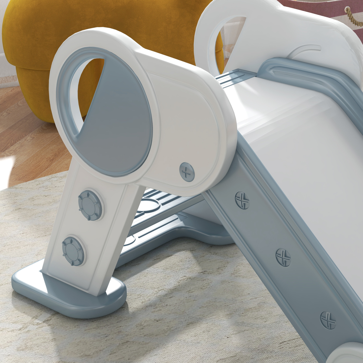 AIYAPLAY Foldable Baby Slide with Non-Slip Safety Ladder – Toddler Slide for Indoor & Outdoor Use, Grey