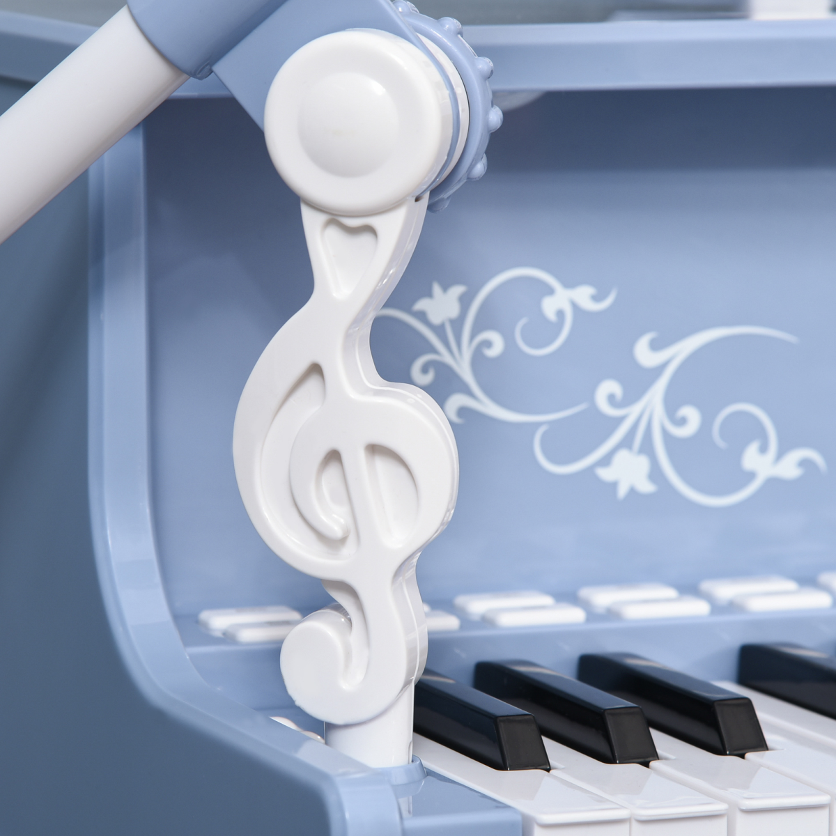 HOMCOM Kids 37-Key Keyboard Piano with Microphone & Stool – Educational Musical Toy