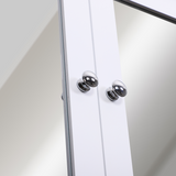 kleankin Wall-Mounted Bathroom Mirror Cabinet with 2 Mirrored Doors and Adjustable Shelf – White MDF